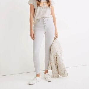 Madewell Curvy High-Rise Skinny Crop Jeans in Pure White: Button-Front Sz 31